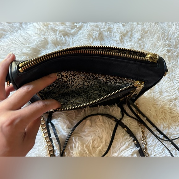 Rebecca Minkoff Crossbody Black Leather Bag with Gold Tone Hardware - Picture 14 of 14